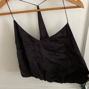 Kendall & Kylie black Silk crop top